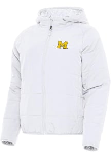 Antigua Michigan Wolverines Womens White Universe Filled Jacket
