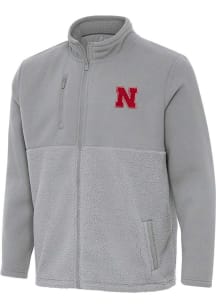Antigua Nebraska Cornhuskers Mens Grey Daily Fused Medium Weight Jacket