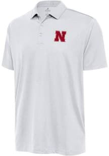 Antigua Nebraska Cornhuskers Mens White Ellipse Short Sleeve Polo