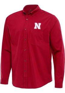 Antigua Nebraska Cornhuskers Mens Red Flight Long Sleeve Dress Shirt