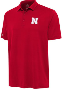 Antigua Nebraska Cornhuskers Mens Red Reprocess Recycled Short Sleeve Polo