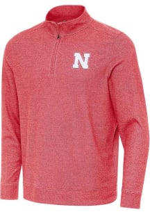 Antigua Nebraska Cornhuskers Mens Red Subtle Long Sleeve Qtr Zip Pullover