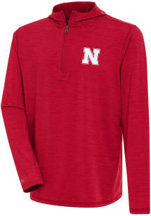 Antigua Nebraska Cornhuskers Mens Red Tidy Long Sleeve Qtr Zip Pullover