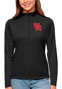 Antigua Houston Cougars Womens Black Tribute Qtr Zip Pullover