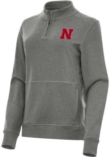 Antigua Nebraska Cornhuskers Womens Black Crush Qtr Zip