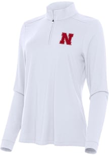 Antigua Nebraska Cornhuskers Womens White Intent Qtr Zip