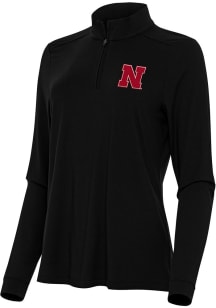 Antigua Nebraska Cornhuskers Womens Black Intent Qtr Zip