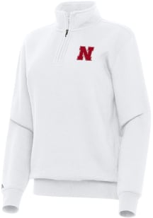 Antigua Nebraska Cornhuskers Womens White Victory Qtr Zip
