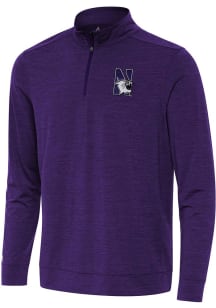 Antigua Northwestern Wildcats Mens Purple Bright Long Sleeve Qtr Zip Pullover