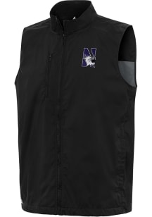 Antigua Northwestern Wildcats Mens Black Brisk Sleeveless Jacket
