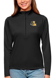 Antigua Loyola Ramblers Womens Black Tribute Qtr Zip Pullover