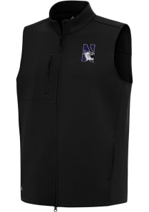 Antigua Northwestern Wildcats Mens Black Demand Sleeveless Jacket