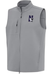 Antigua Northwestern Wildcats Mens Grey Demand Sleeveless Jacket