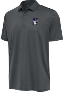 Antigua Northwestern Wildcats Mens Grey Ellipse Short Sleeve Polo
