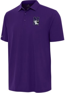 Antigua Northwestern Wildcats Mens Purple Era Short Sleeve Polo