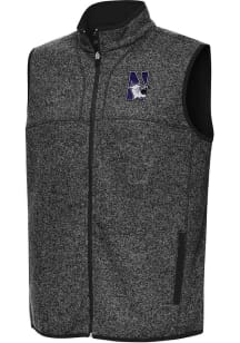 Antigua Northwestern Wildcats Mens Black Fortune Sleeveless Jacket