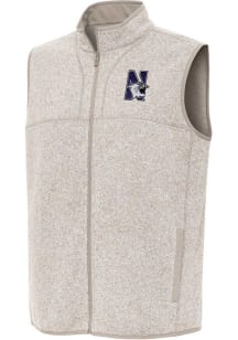 Antigua Northwestern Wildcats Mens Oatmeal Fortune Sleeveless Jacket