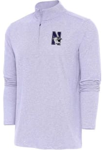 Antigua Northwestern Wildcats Mens Lavender Hunk Long Sleeve Qtr Zip Pullover