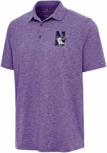 Antigua Northwestern Wildcats Mens Purple Par 3 Short Sleeve Polo