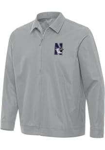 Antigua Northwestern Wildcats Mens Grey Pivot Light Weight Jacket