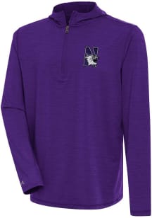 Antigua Northwestern Wildcats Mens Purple Tidy Long Sleeve Qtr Zip Pullover