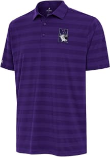 Antigua Northwestern Wildcats Mens Purple Tunnel Short Sleeve Polo