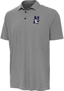 Antigua Northwestern Wildcats Mens Black Twine Short Sleeve Polo