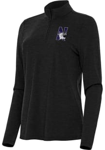 Antigua Northwestern Wildcats Womens Black Bright Qtr Zip