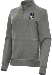 Antigua Northwestern Wildcats Womens Black Crush Qtr Zip