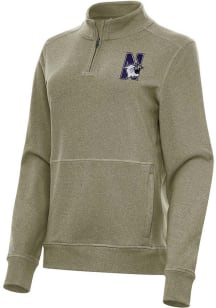 Antigua Northwestern Wildcats Womens Olive Crush Qtr Zip