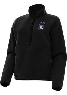Antigua Northwestern Wildcats Womens Black Figure Qtr Zip