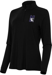 Antigua Northwestern Wildcats Womens Black Intent Qtr Zip