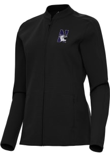 Antigua Northwestern Wildcats Womens Black Regard Light Weight Jacket