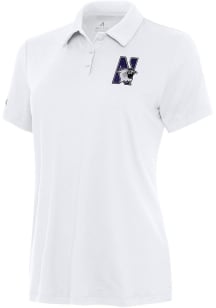 Antigua Northwestern Wildcats Womens White Reprocess Recycled Short Sleeve Polo Shirt