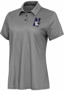 Antigua Northwestern Wildcats Womens White Rings Short Sleeve Polo Shirt