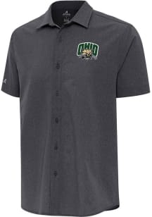 Antigua Ohio Bobcats Mens Black Activate Short Sleeve Dress Shirt
