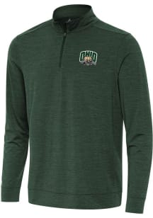 Antigua Ohio Bobcats Mens Green Bright Long Sleeve Qtr Zip Pullover