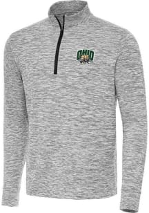 Antigua Ohio Bobcats Mens Black Cause Long Sleeve Qtr Zip Pullover