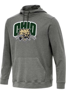 Antigua Ohio Bobcats Mens Black Full Front Cloud Long Sleeve Hoodie