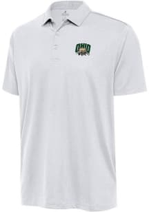 Antigua Ohio Bobcats Mens White Ellipse Short Sleeve Polo