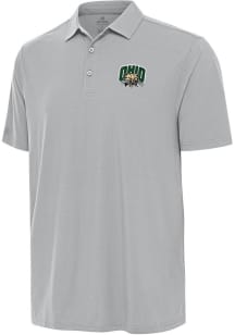 Antigua Ohio Bobcats Mens Grey Era Short Sleeve Polo