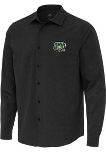 Antigua Ohio Bobcats Mens Black Exposure Long Sleeve Dress Shirt