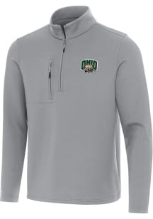 Antigua Ohio Bobcats Mens Grey Insider Long Sleeve Qtr Zip Pullover