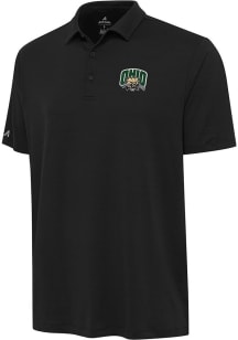 Antigua Ohio Bobcats Mens Black Reprocess Recycled Short Sleeve Polo