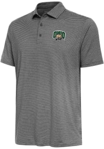 Antigua Ohio Bobcats Mens Black Scheme Short Sleeve Polo