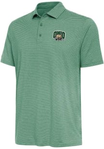 Antigua Ohio Bobcats Mens Green Scheme Short Sleeve Polo