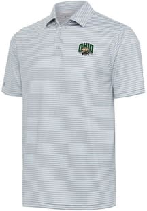 Antigua Ohio Bobcats Mens Grey Skills Short Sleeve Polo
