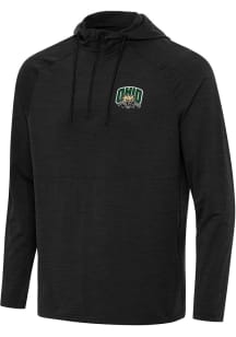 Antigua Ohio Bobcats Mens Black Spikes Long Sleeve Qtr Zip Pullover