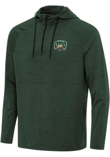 Antigua Ohio Bobcats Mens Green Spikes Long Sleeve Qtr Zip Pullover