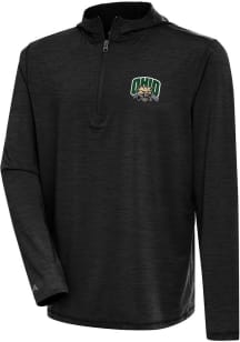 Antigua Ohio Bobcats Mens Black Tidy Long Sleeve Qtr Zip Pullover